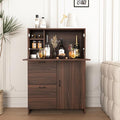 Space-Saving Fold-Up Desk Cabinet with Storage Drawer &amp Shelves for Home Office Dorms