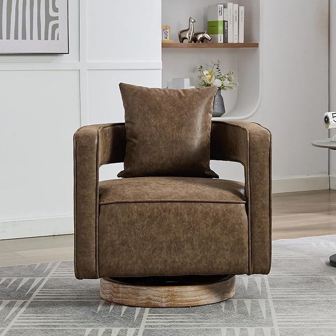 KEIKI Swivel Accent Chair Comfy Sofa with Open Back Club Chair Leisure Seat for Lounge for Nursery Bedroom Living Room Hotel Office Coffee