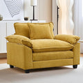 URRED Modular Sectional Sofa Comfy Cloud Couch Modern Chenille Sofa Sleeper Deep Seat Couches with Ottoman/Pillows for Living Room (Yellow 53'')