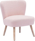 Costaelm Bedroom Accent Chair Upholstered Fabric Chairs Makeup Vanity Chair Teddy Fuzzy Chair and Sherpa Accent Chair for Living Room Reading Room Dining Room Office Dusty Peach