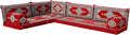 L Shaped Arabic Floor Cushions Sectional Sofas Arabic Majlis Set Custom Made Sofa Arabic Sofa Set Seating Cushions (4'' Thickness Sofa L Sofa Only Red)
