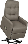 HOMCOM Power Lift Recliner Chair for Elderly Fabric Lift Chair Sofa with Remote Control Side Pockets Pocket Spring Tufted Back Quick Assembly Coffee