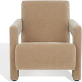 SAFAVIEH Couture Collection Taylor Modern Light Brown Velvet Upholstered Accent Chair (Fully Assembled)