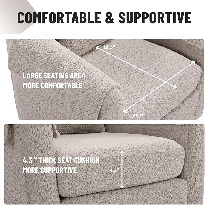 Swivel Accent Chair with Ottoman Modern Chenille Comfortable Bucket Chair with Removable Pillow Small Couch Barrel Armchair for Small Spaces Living Room Bedroom Office (Gray)