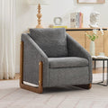 Chenille Accent ChairSingle Sofa Chair with Tilted ArmrestCozy Reading Chair for BedroomLiving Room Chair with Cushioned Backrest and Seat Holds up to 250lbs (Gray)