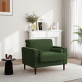 UIXE Accent Chair Corduroy Fabric Upholstered Armchair for Living Room Comfy Arm Chair Single Sofa Bedroom Reading Seat with Solid Wood Legs - Green