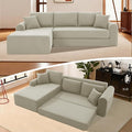 KBQ Modular Sectional Couch in a Box 103 L Shaped Boneless Cloud Couch with Deep Seat Convertible Sofa Bed for Living Room Bedroom Apartments No Assembly Required Beige Left Facing Chaise