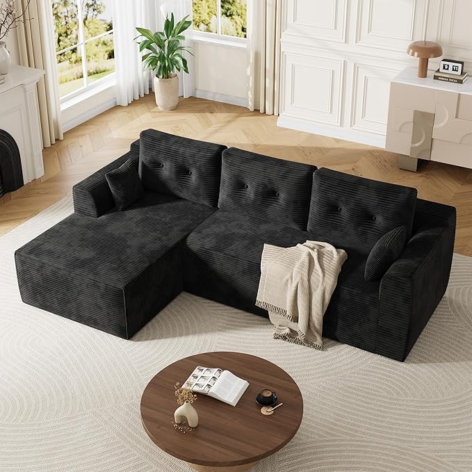 105 Inch Cloud Sectional Couch for Living Room Modular Sectional Sofa with Deep Deat No Assembly Needed Boneless Sofa with l Shaped Chaise