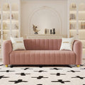 Mid-Century Modern Sofa for Living Room 84 Pink Luxury Velvet Loveseat Sofa Couch Sectional Love Seat Sofa Couch with Gold Legs Upholstered Sofa for Apartment Bedroom Home Office