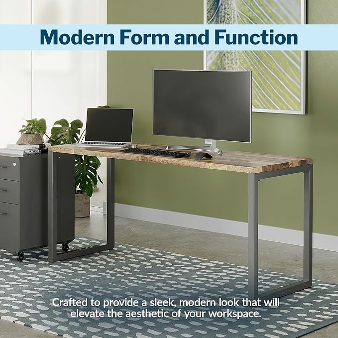 Vari Table 60x30 - Modern Computer Desk with Durable Laminate Finish and Slim Legs - Ideal for Gaming Home or Office - Stand-Alone Workstation or Corner Side Table - Reclaimed Wood