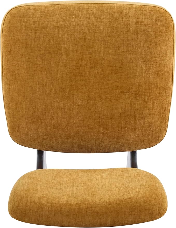 Set of Two Accent Chairs Chairs Living Room Set of 2 - Comfortable Accent Chair with Soft Upholstery Armless Chair with Wood Base for Small Spaces Living Room Bedroom (Black+Yellow)