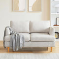 Loveseat Sofa 56 Couches for Spaces Mid Century Love Seat Couches for Living Room Upholstered 2-Seater Couch for Bedroom Waiting Room Beige