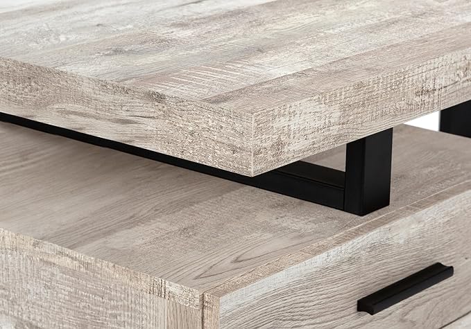Computer Desk Home Office Laptop Left Right Set-up Storage Drawers 48 l Work Beige Laminate Black Metal Contemporary Modern