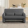 56'' Corduroy Loveseat Sofa 2 Seater Love Seat Couch for Small Space Comfy Upholstered Modern Leisure Loveseat Couches with Lumbar Pillows for Bedroom Office Living Room Grey