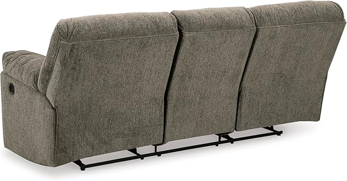 Signature Design by Ashley Alphons Transitional Tufted Reclining Sofa Light Gray