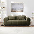 80 Modern Sofa Couch Comfy Deep Seat Lambswool Cloud Sofa Upholstered 3-Seater Boucle Couch Oversized Loveseat for Living Room Bedroom Office Apartment(Green)