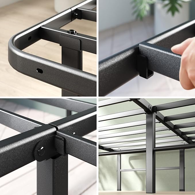 Zinus Rumi 14in Full Metal Bed Frame Quick Assembly SmartBase® Mattress Foundation Heavy Duty Sturdy Steel with No Box Spring Needed Eco-Friendly Packaging Black