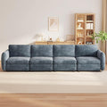 Guyii 120 4 Seater Couch Sofa with Deep SeatsComfy Blue Sectional Sofa Modern Upholstered Modular Couch for Living Room Bedroom Apartment