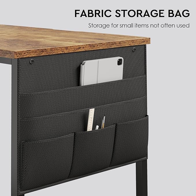 Ｍａｉｈａｉｌ Maihail Home Office Desk with Drawers Adjustable Shelves 59 inch Writing Desk with File Cabinet Large Computer Desk with Storage Vintage Brown2