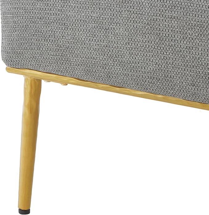 Christopher Knight Home Justin Modern Accent Chair with Metal Legs Chenille Upholstered Lounge Chair Indoor Curved Backrest Armchair Soft Cushion Seating for Living Room Reading Home Light Gray