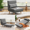Aiho 3 in 1 Sleeper Chair Bed Convertible Chair Bed Futon Sofa with Adjustable Backrest Accent Chair for Apartment/Bedroom/Office Dark Grey