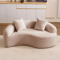 67 Modular Sectional Loveseat Sofa Chenille Upholstered Cloud Couch with S-Shaped Cushion Boneless Couch Sleeper Deep Seat Sofa with Throw Pillows for Living Room (Beige) | Chenille Comfortable