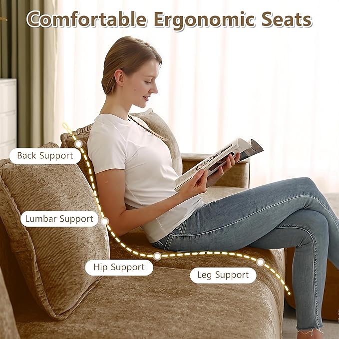 KEIKI 3Seat Modular Boneless Velvet Sofa Couch for Rustic Home Small Space Style Conscious Rustic Homeowners Warm Inviting Comfy Supportive Rest Space Elegant Premium Premium Design