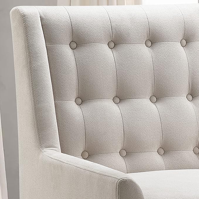 Rosevera Maci Accent ChairsMid Century Modern Armchair for Living Room Comfy Seat for Bedroom ApartmentEasy AssemblyVelvet Beige