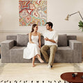 71Cloud Loveseat SofaModern 2-Seater Boneless Couch with 3 Pillows &amp Side PocketSoft Corduroy Love seatCompressed FoamDeep SeatNo Assembly for Living RoomBedroomApartment(Flat HandrailCam