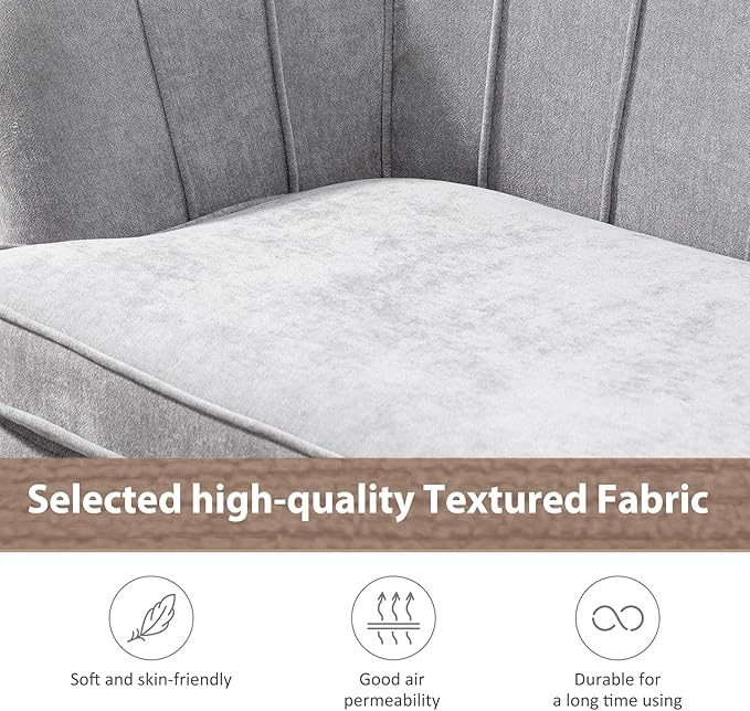 Modern Chenille Loveseat CouchFuton Small Sofa with Gold Metal Legs 2-Seater Upholstered Mini Sofa Couches for Small SpaceLiving Room Bedroom Office Dorm Studio Apartment Love Seat Couche(Grey)