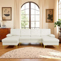 99.5 Modular Sectional Sofa U Shaped Sectional Comfy Couch for Living Room Convertible Modular Sofa Couch with Two Chaises High Supportive &amp Soft Sponge White