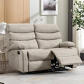 Reclining Loveseat Anti-Scratch Leather Double Recliner Sofa with Side Pocket Wall Hugger Loveseat Recliner for Living Room RV Home Theater(Beige)
