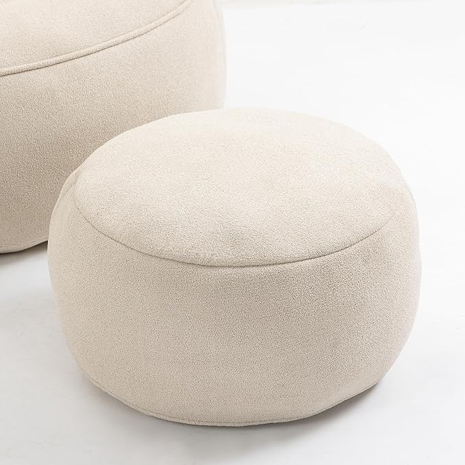 Small Bean Bag Chairs for Adults Single Sofa Chair with Ottoman Footrest Bean Bag Couch for Teens with Foam Filler Included Comfy Soft Lazy Sofa for Small Space/Living Room/Bedroom/Study