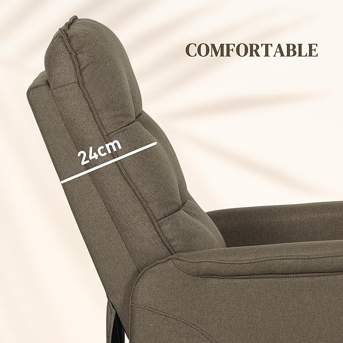 HOMCOM Power Lift Recliner Chair for Elderly Fabric Lift Chair Sofa with Remote Control Side Pockets Pocket Spring Tufted Back Quick Assembly Brown