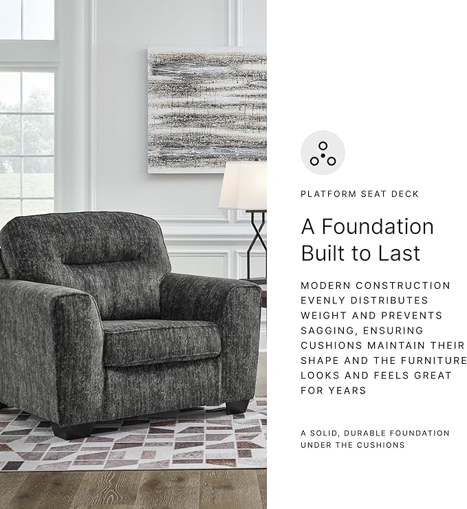 Signature Design by Ashley Lonoke Contemporary Upholstered Oversized Chair Gray