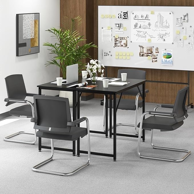 HOMGX Home Office Writing Desk Laptop PC Workstation 40-Inch Small Computer Desk w/Sturdy Metal Frame Modern Simple Laptop Desk for Home Office Bedroom Study (Black)
