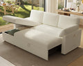 Jocisland Sofa Bed L Shaped Sleeper Sofa with Storage Chaise Pull Out Sofa for Living Room Guest Room Apartment White Boucle Couch