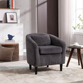 Living Room Accent Barrel Chair Century Modern Style Decorative Chair Armchair for Living Room with Thick Cushions and Pillows Comfy Single Sofa Chair Chair with Wooden LegsDark Grey