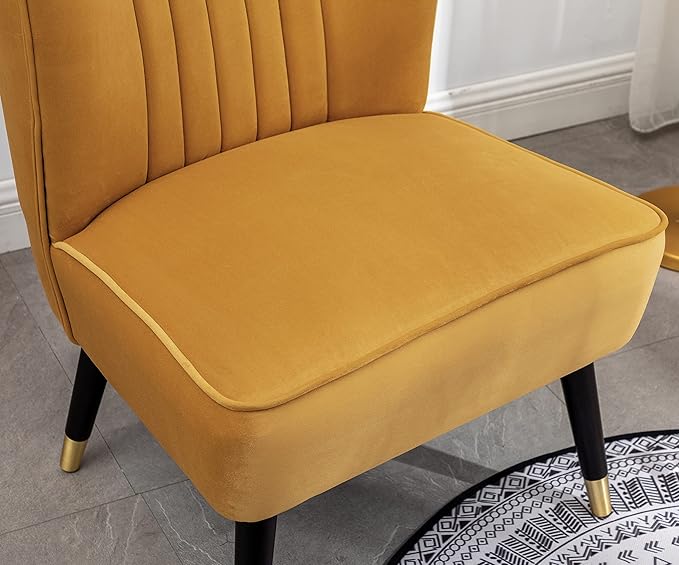 Elon Contemporary Velvet Upholstered Accent Chair Gold