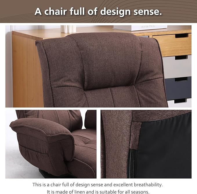 FLOGUOR 360 Degree Swivle Adjustable Floor Chair Chaise Lounge Indoor Folding Lazy Sofa with Armrests and Side Pocket Adults Gaming Chairs for Living Room Bedroom Factory Price 201 (CO)
