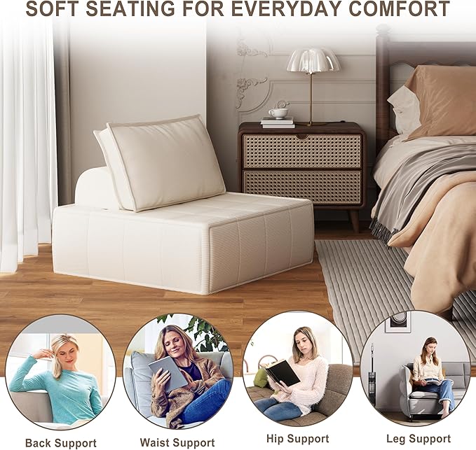 PurrJoys Modular Sectional Sofa 35 Corduroy Sofa Sleeper Deep Seat Sofa with Adjustable Backrest Small Couch for Small Spaces Living Room Bedroom ApartmentBlue Office Couch
