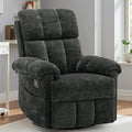 Recliner Chair Swivel Rocker Recliner Chair for Adults Small Recliners for Small Spaces Upholstered Manual Recliner with Side Pockets Nursery Rocking Chair for Living Room Chenille Black