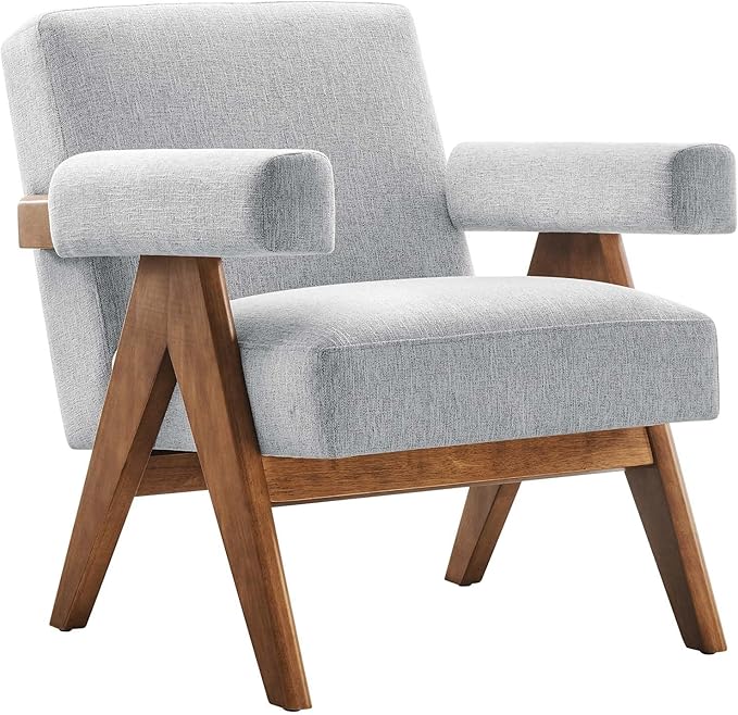 Modway EEI-6503-HLG Lyra Fabric Armchair Light Gray Fabric