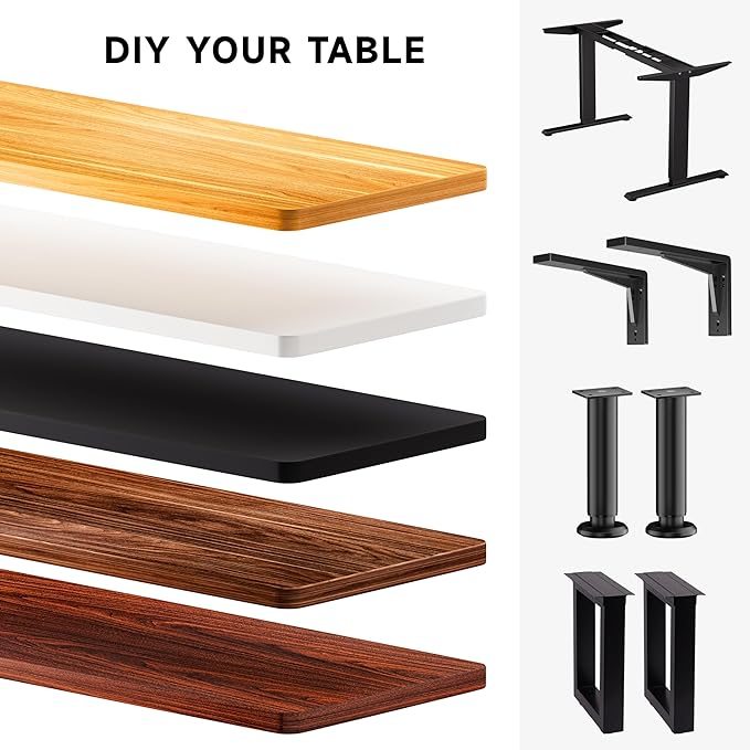 BIZUM Whole-Piece Particle Board Table Top Wood Countertop for Standing Desk DIY 48x24x1 Inch Maple Desk Top