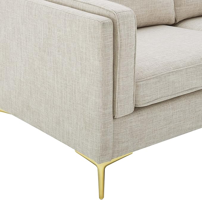 Modway Kaiya Upholstered Fabric Sofa 33.5 x 71 x 32 Beige