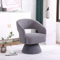 Swivel Accent Chair Armchair Round Barrel Chair in Fabric for Living Room Bedroom Grey