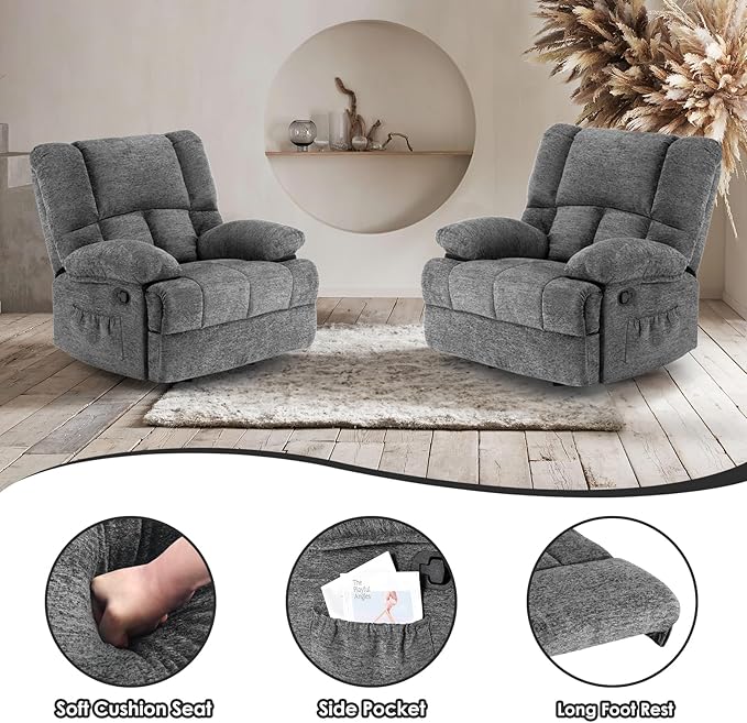 Stary Oversized Rocking Rocker Recliner Chair for Living Room Adults