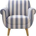 VANOMi Mid-Century Accent Chair with Stripe Pattern Modern Linen Fabric Armchair with Wood Legs Club Chair for Living Room Comfy Upholstered Side Chairs for Bedroom Reading Small Place (Navy)