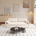 66 Queen Size Loveseat Sofa Bed Couch for Living RoomUpholstered Velvet Fabric3 in 1 Convertible Pull Out Sleeper Sofa for Apartment Office Studies-Beige