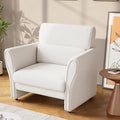 Accent Chair with Arms Upholstered Armchair Comfy Reading Armchair Modern Lounge Chair for Living Room Bedroom Office Comfy Single Sofa 33.5inch White